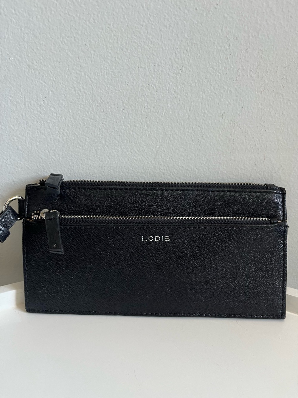 Lodis Genuine Leather Black Kacie Wristlet Wallet